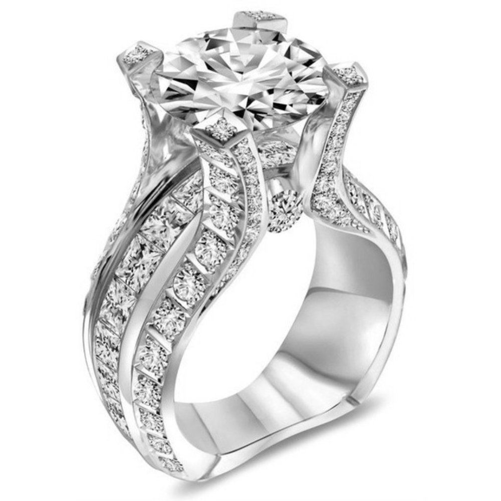 🎁 Silver Charm Wedding/Engagement Luxury Zircon Stone Ring for Women, VIP353 - Picture 2 of 2